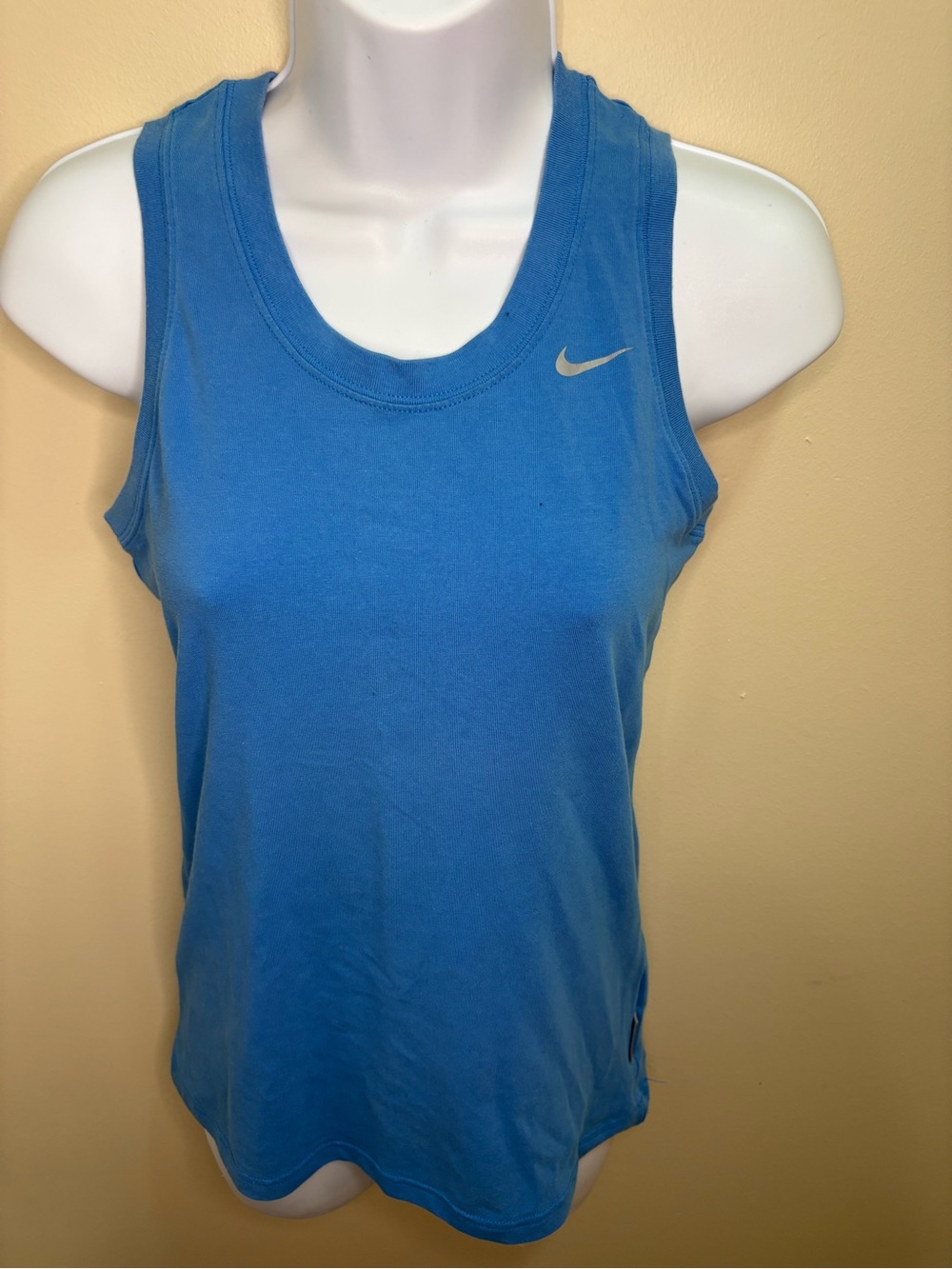 Nike Women's Bright Blue Athletic Tank Top with Silver Swoosh
